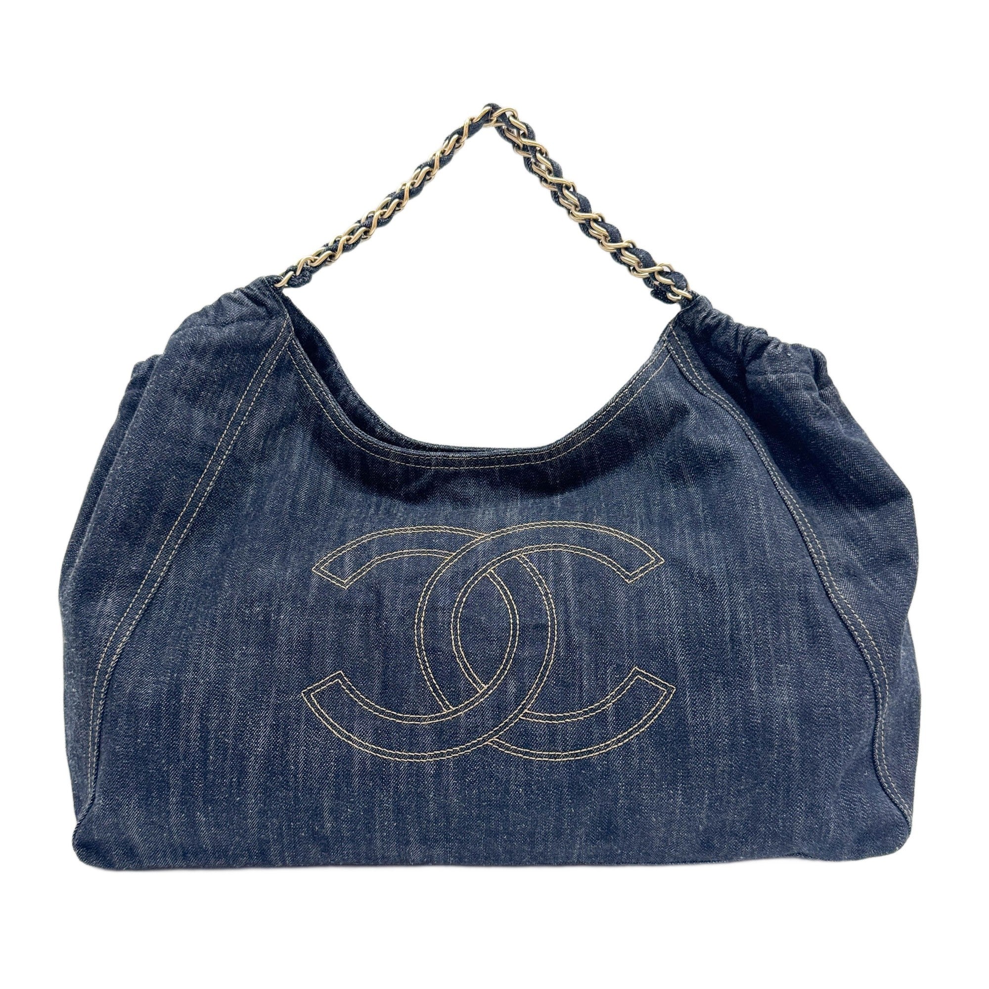 Coco Cabas 2006-2008 Blue Denim Shoulder Tote Bag
