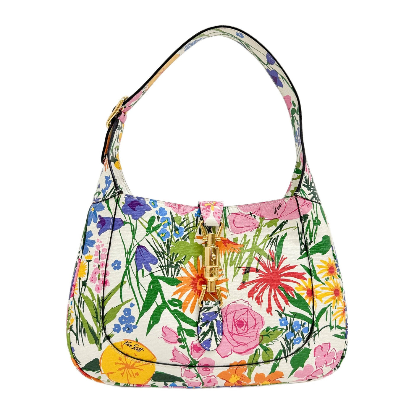 Jackie Multi-Color Floral Canvas Shoulder Bag