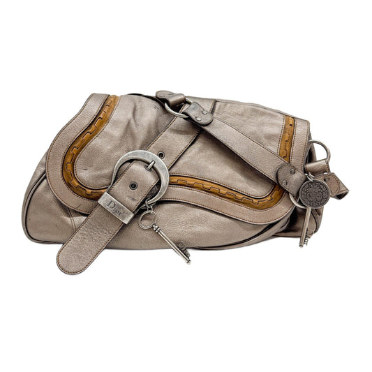 Gaucho Metallic Dark Gold Leather Shoulder Bag