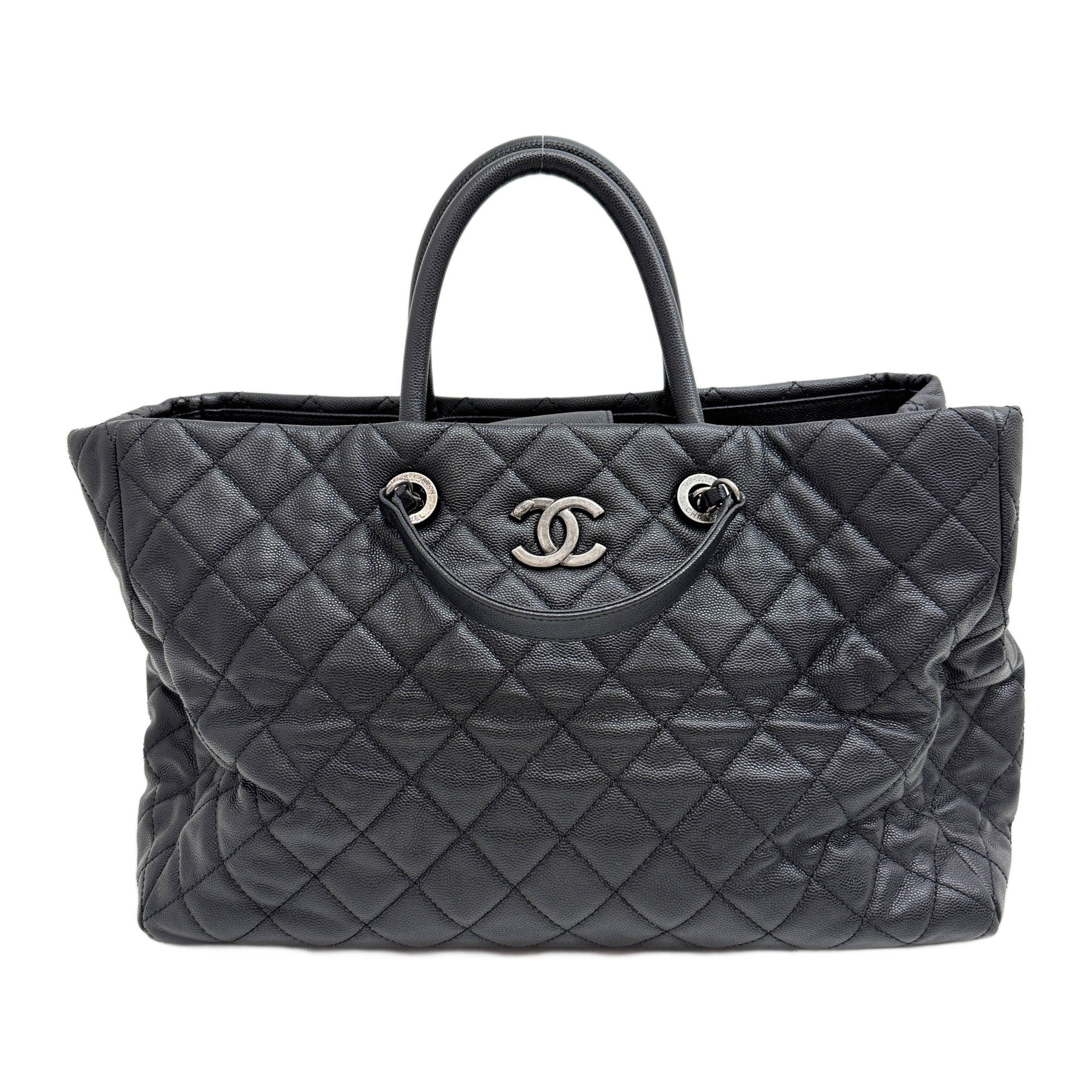 Deauville 2017 Matelasse Black Leather Two Way Bag