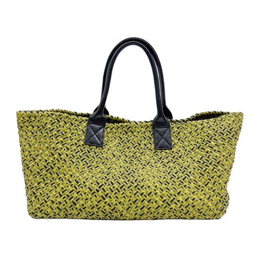 Cabat Intrecciato Green Leather Tote Bag