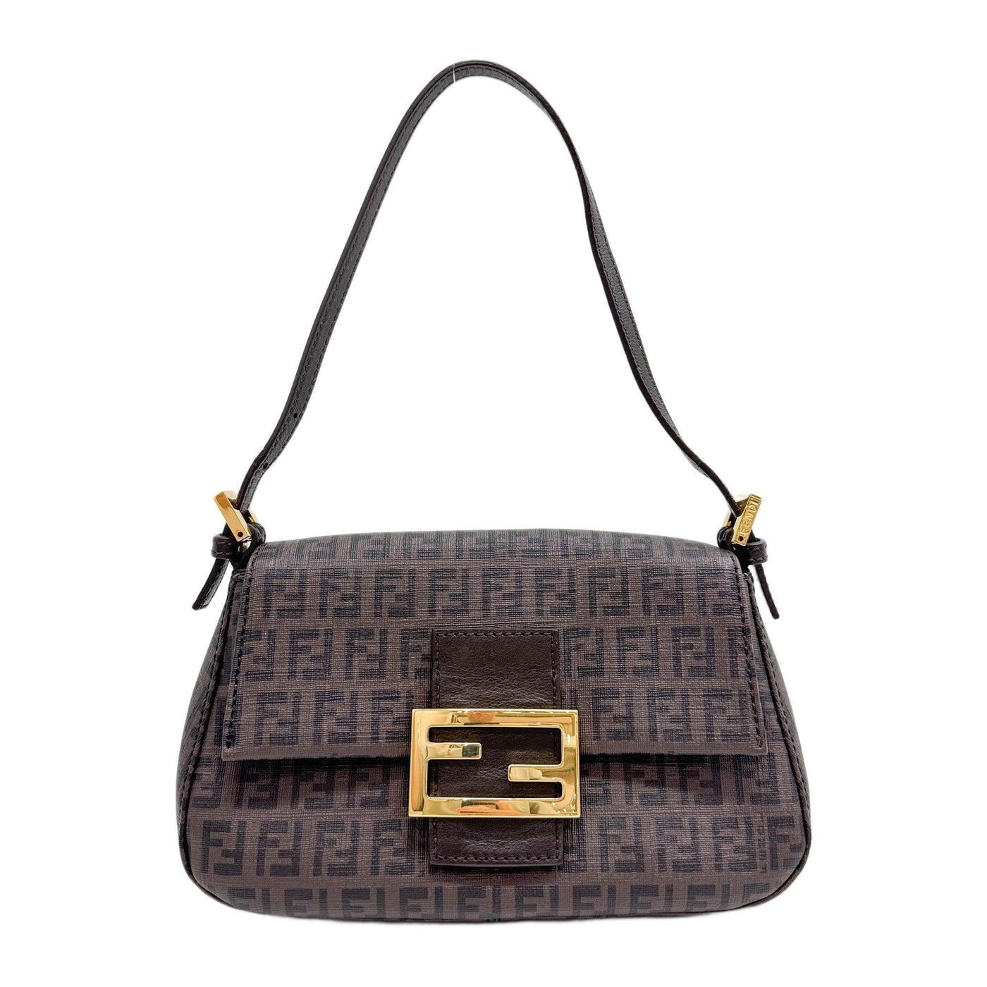 Mini Mamma Baguette Zucchino Brown Canvas Handle Bag
