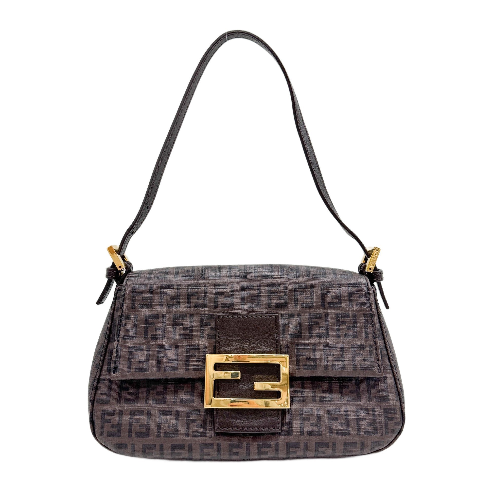 Mini Mamma Baguette Zucchino Brown Canvas Handle Bag