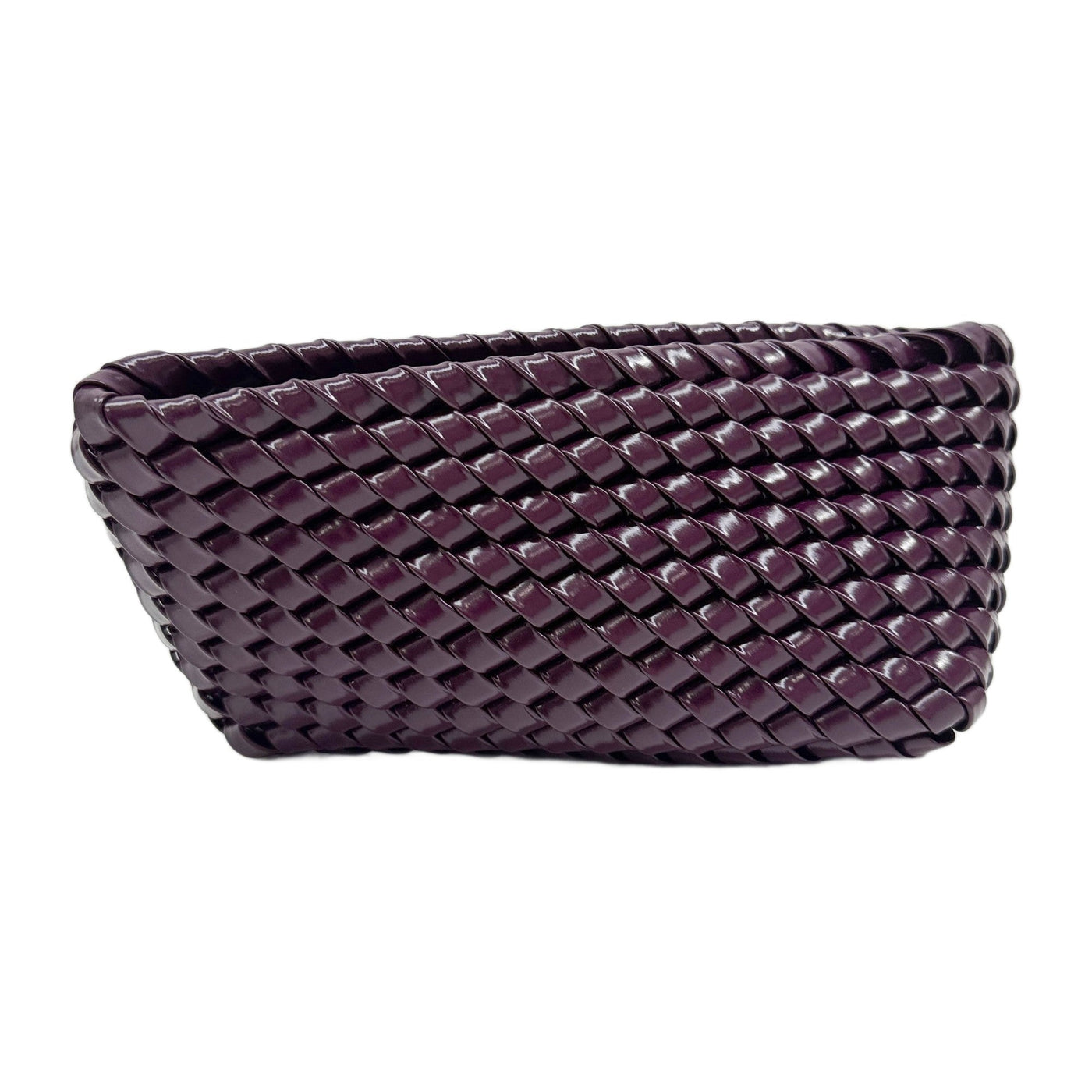 Intrecciato Plum Purple Leather Clutch Bag