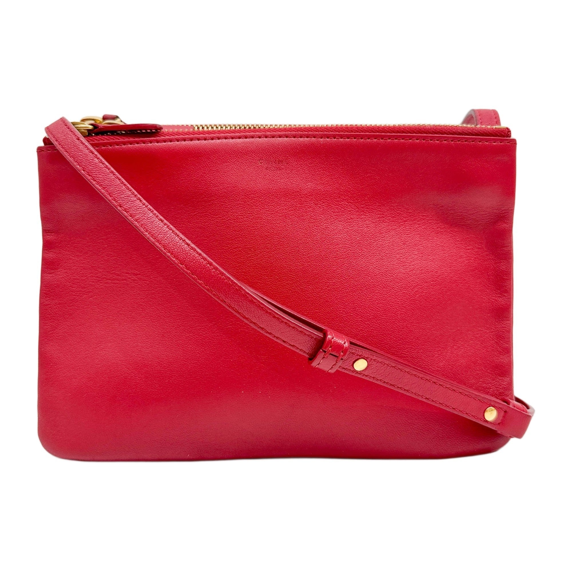 Trio Red Leather Shoulder Bag