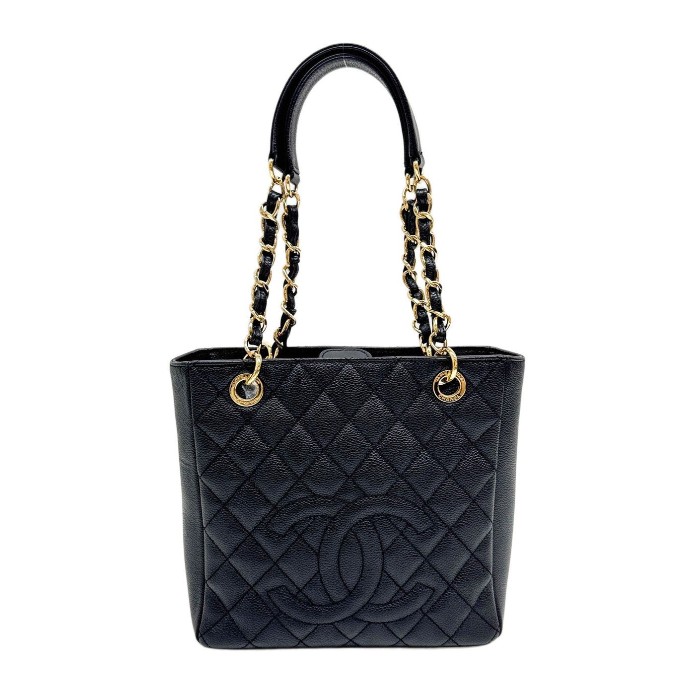 Petite Shopping 2012 Black Leather Tote Bag