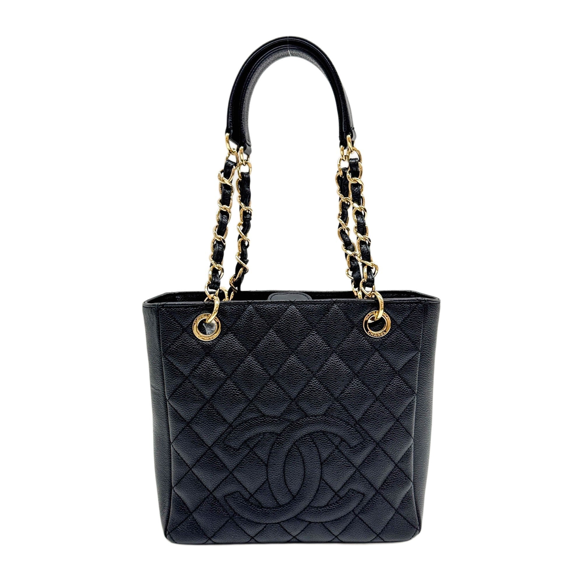 Petite Shopping 2012 Black Leather Tote Bag