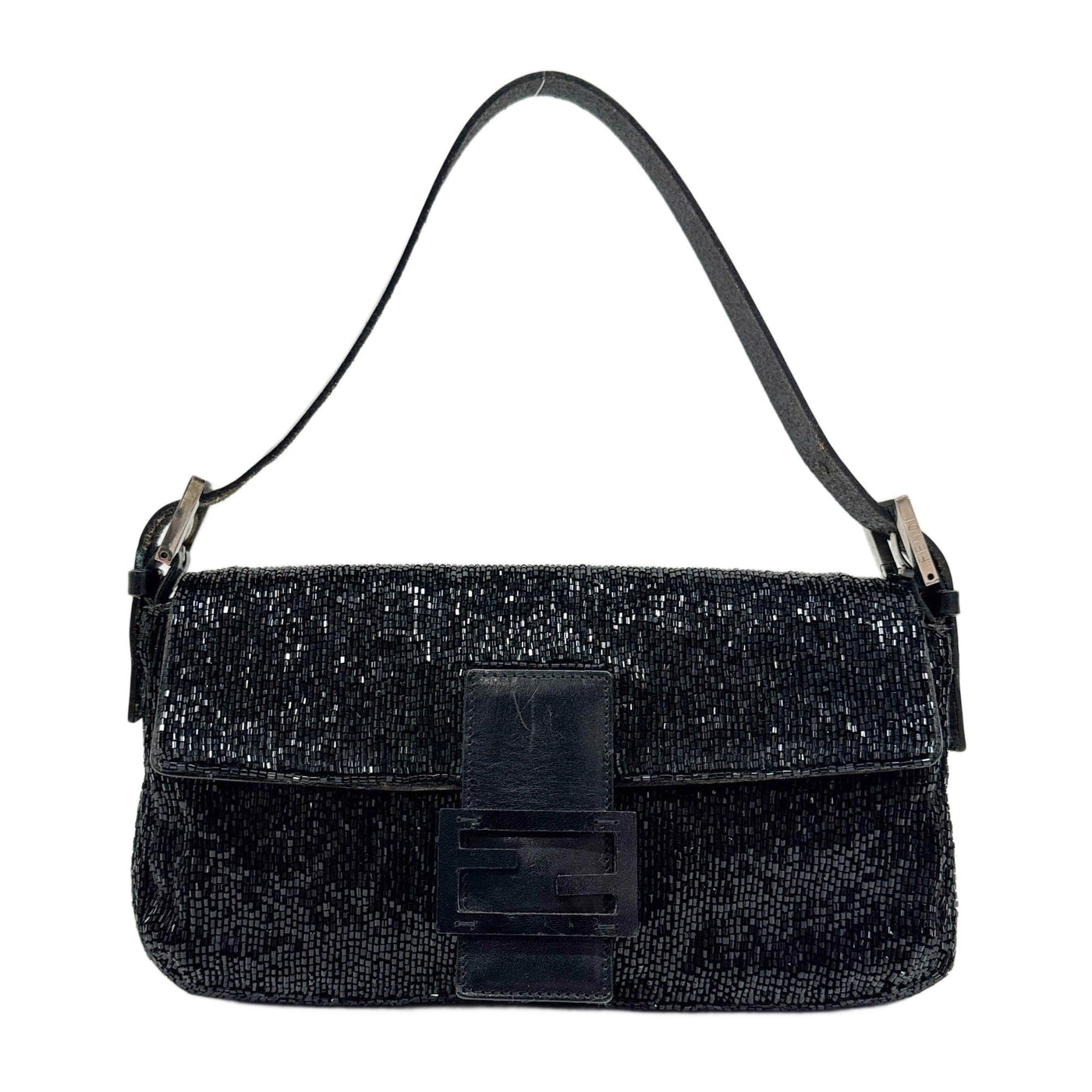 Baguette Black Beads Shoulder Bag
