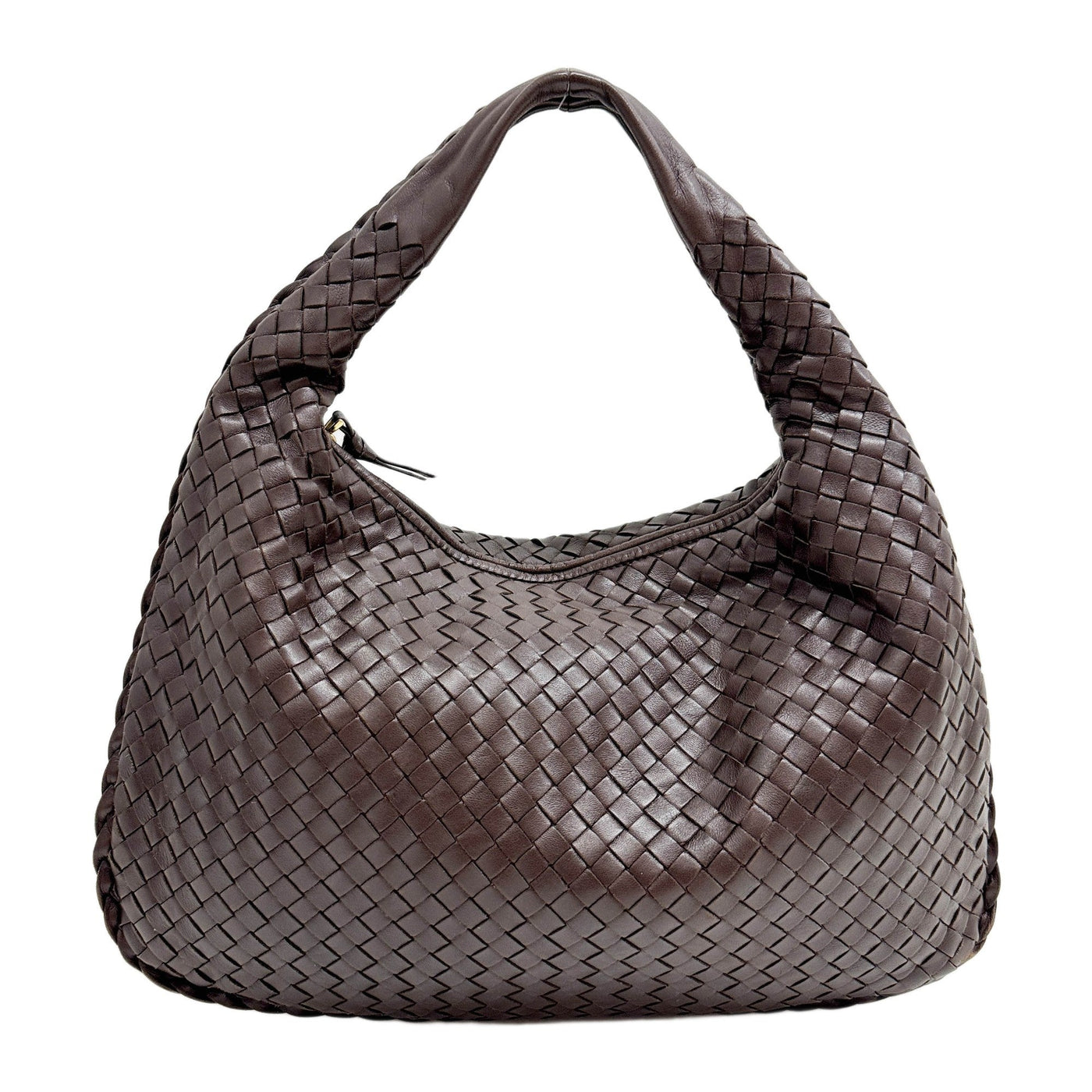 Intrecciato BrownLeather Shoulder Bag