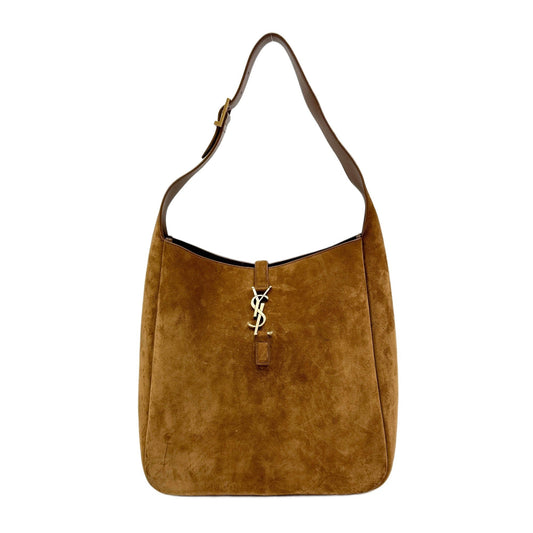 Le 5A7 Brown Suede Shoulder Hobo Bag