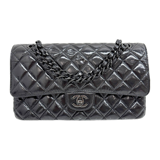 Classic Double Flap 2019 Matelasse Black Coated Leather Shoulder Bag