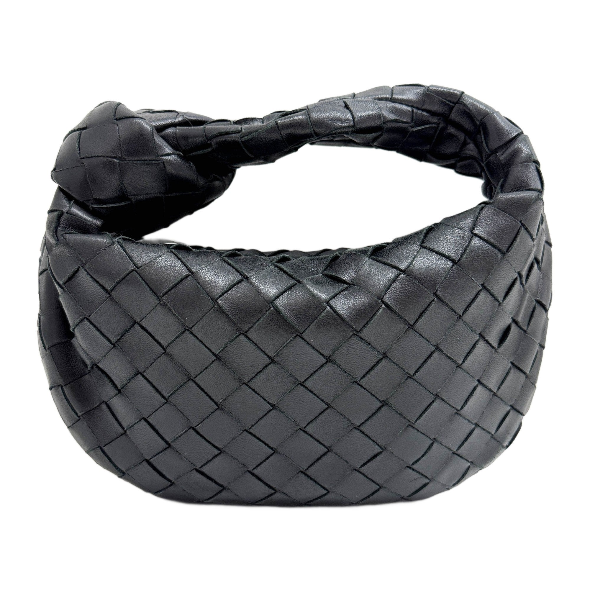 Mini Jodie Intrecciato Black Leather Hand Bag