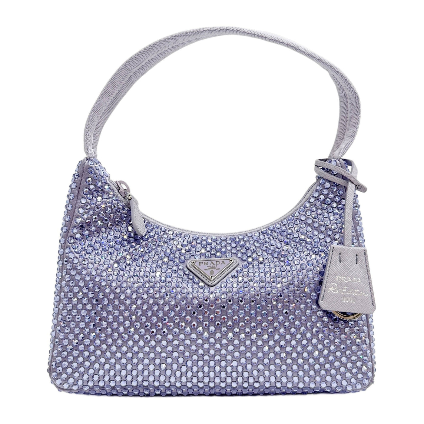 Re-Edition Bejeweled Lavender Satin Hand Bag