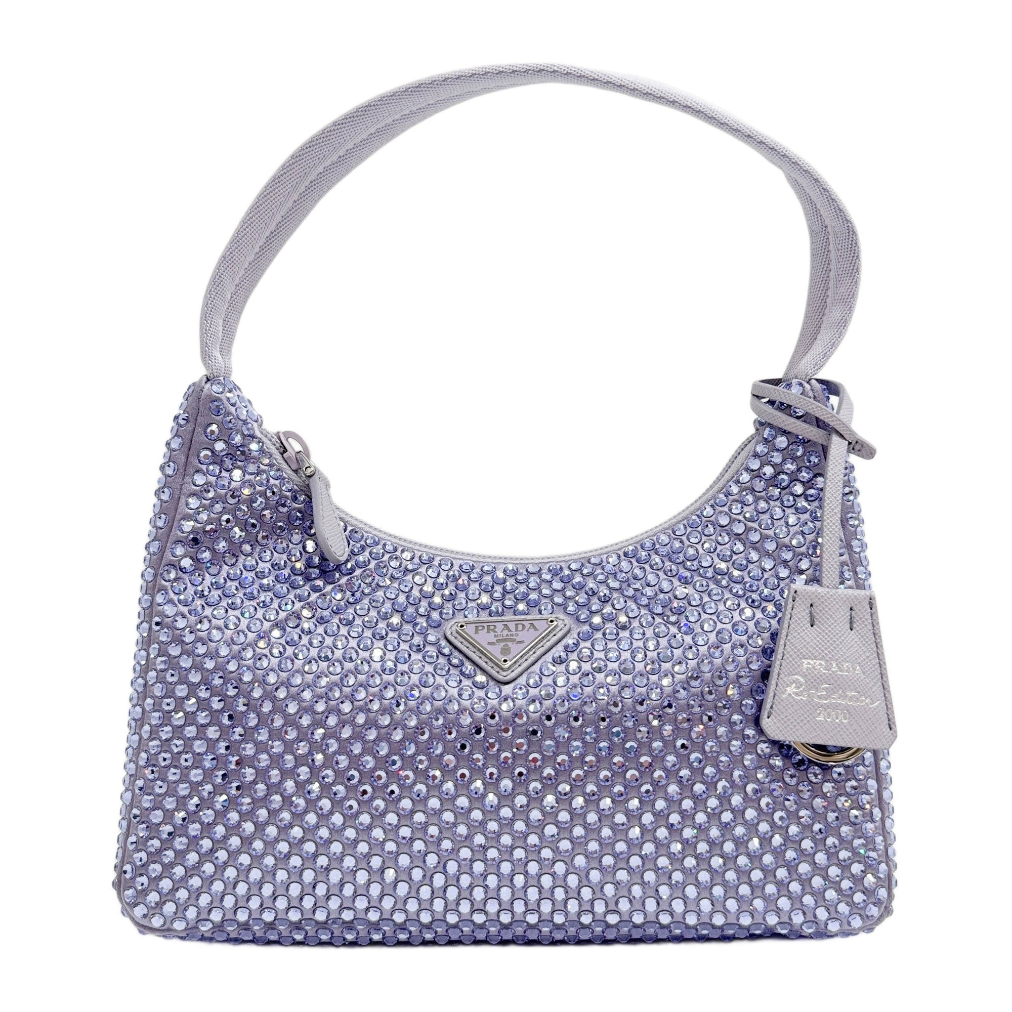 Re-Edition Bejeweled Lavender Satin Hand Bag
