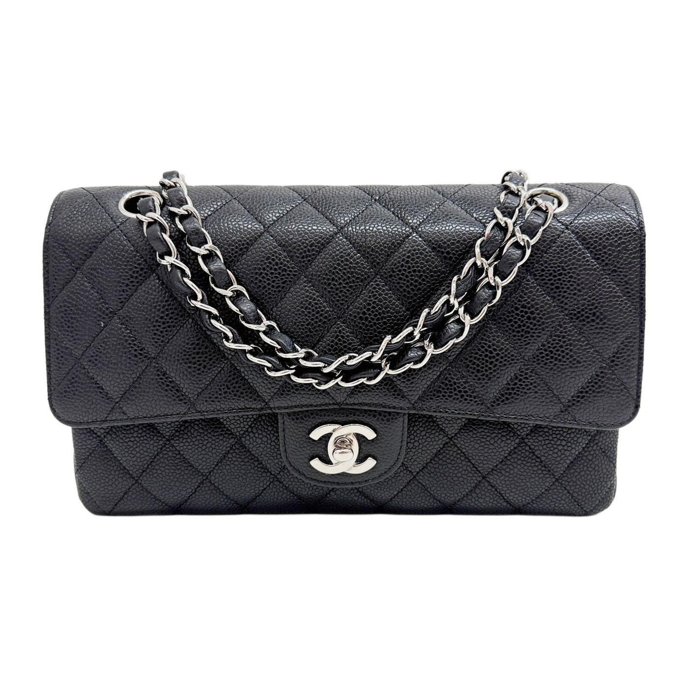 Classic Double Flap 2008-2009 Matelasse Black Leather Shoulder Bag