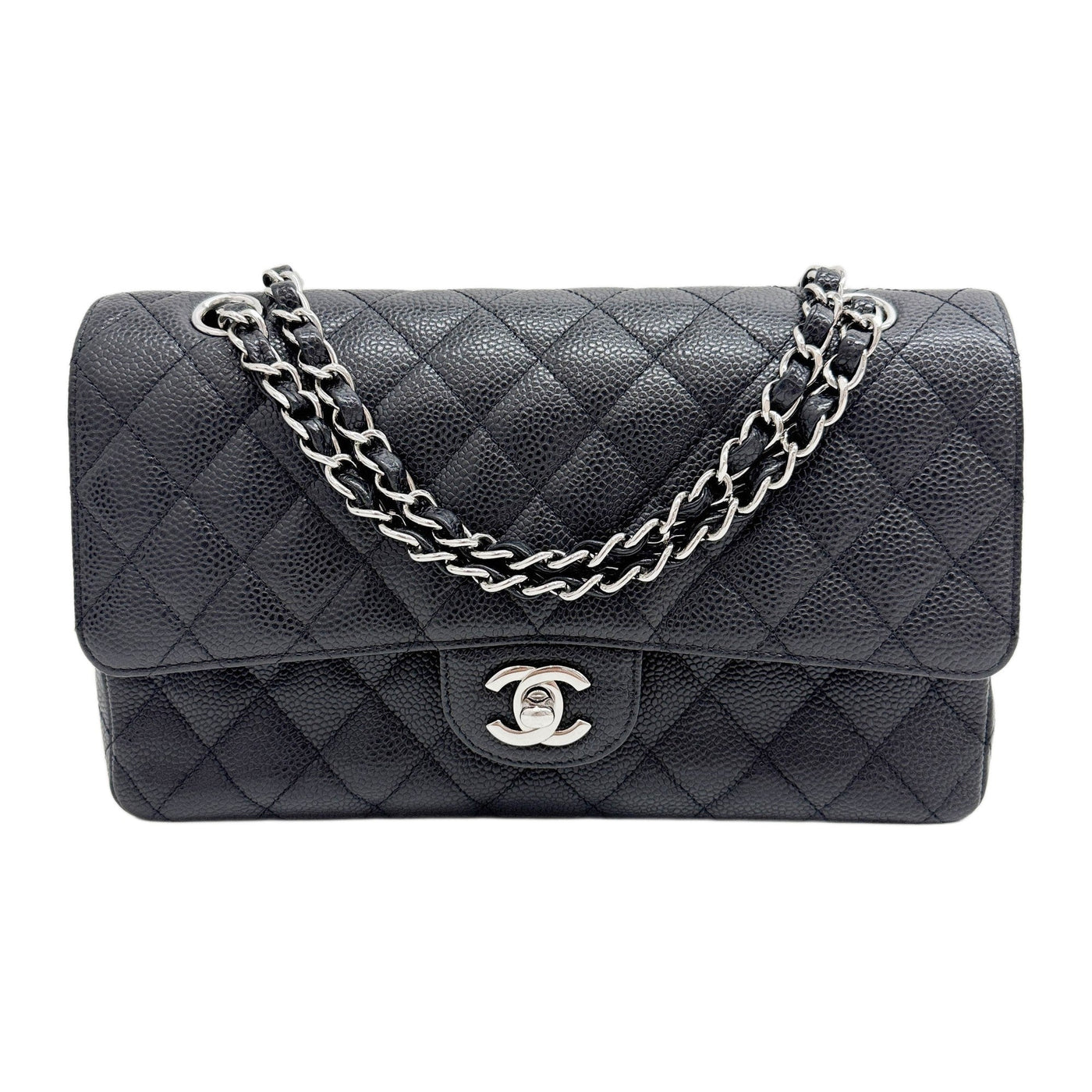 Classic Double Flap 2010-2011 Black Leather Shoulder Bag