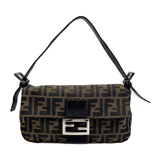 Baguette Brown Zucca Canvas Shoulder Bag