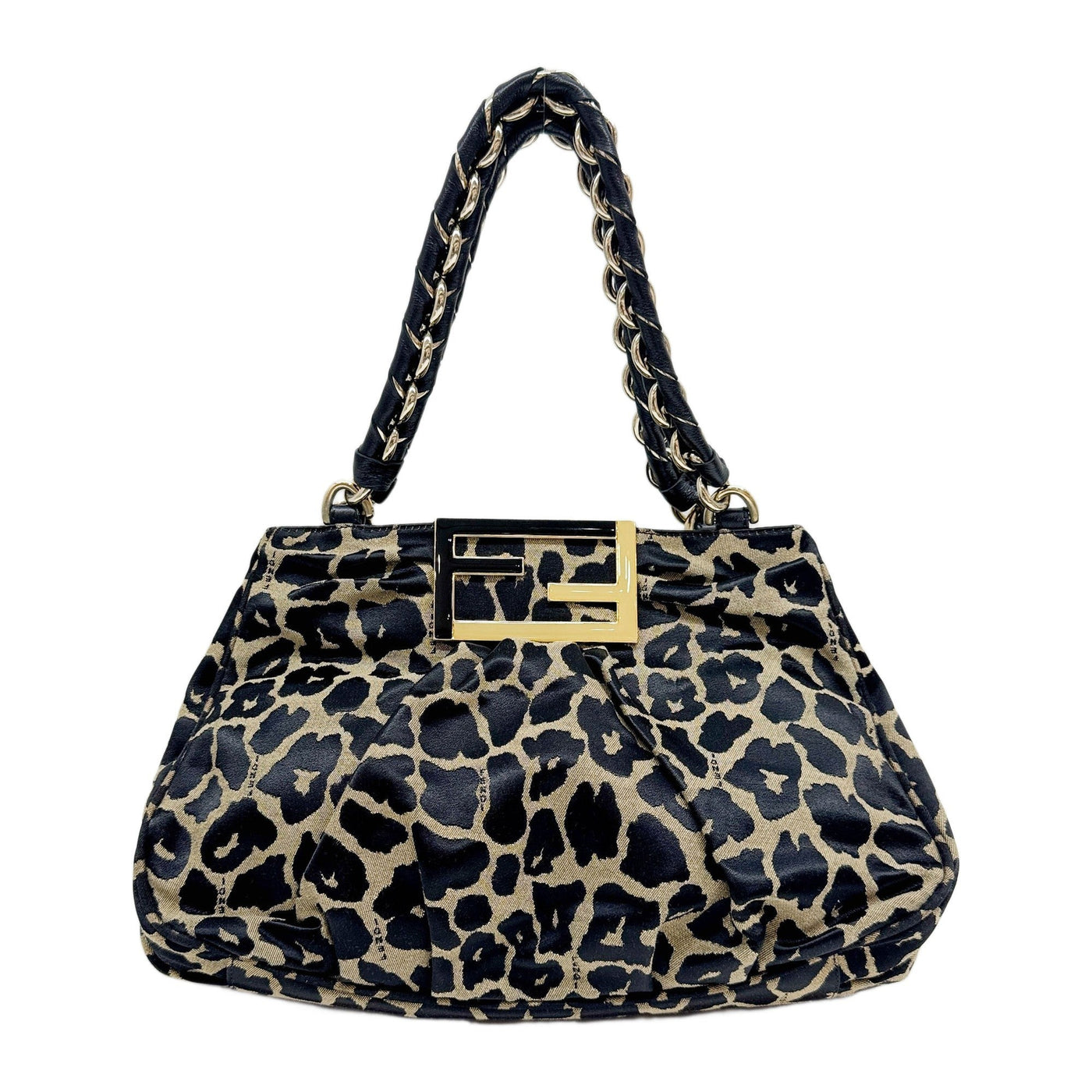 Mia Sand Brown Leopard Print Cotton Shoulder Bag
