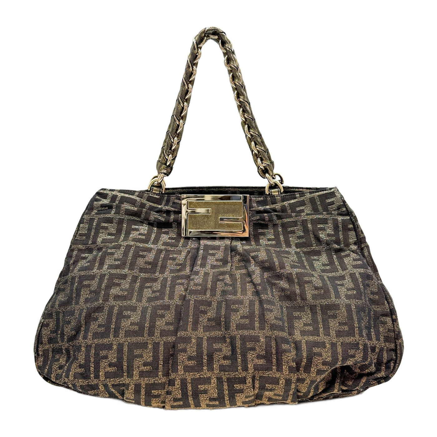 Mia Gold Zucca Canvas Glitter Shoulder Bag