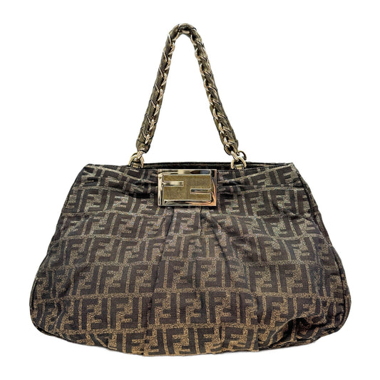 Mia Gold Zucca Canvas Glitter Shoulder Bag