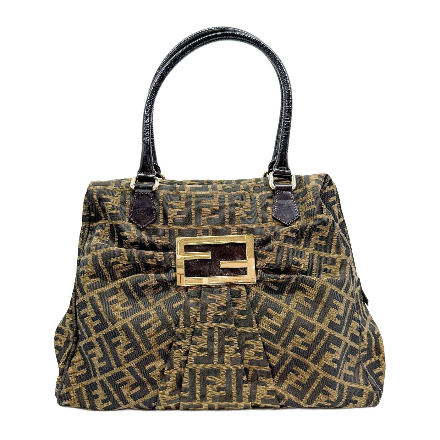 Mia Brown Zucca Canvas Shoulder Bag