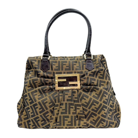 Mia Brown Zucca Canvas Shoulder Bag