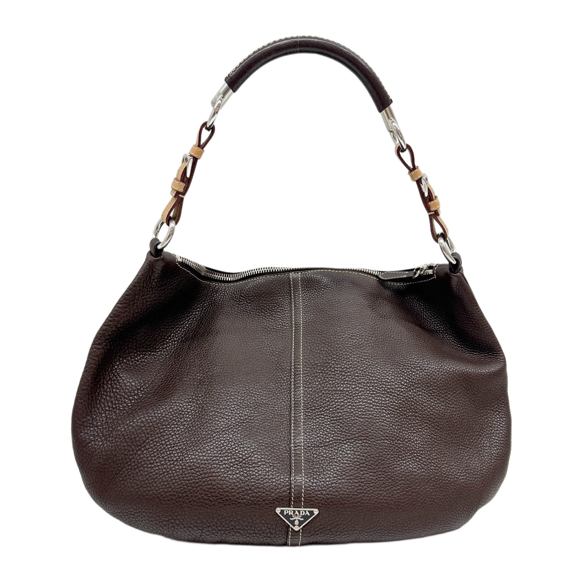 Brown Leather Shoulder Hobo Bag
