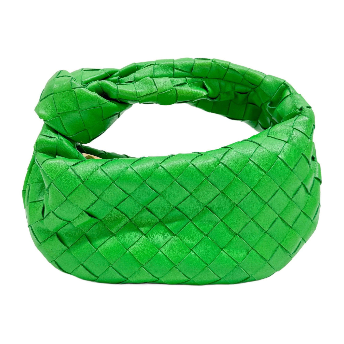 Mini Jodie Intrecciato Green Leather Hand Bag