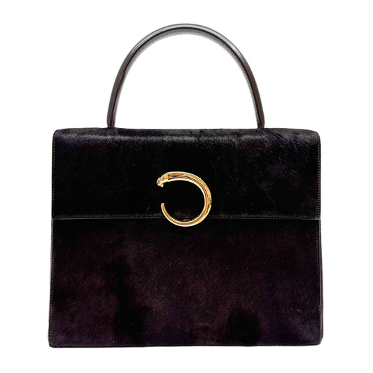 Panthere Brown Pony Hair Handle Bag