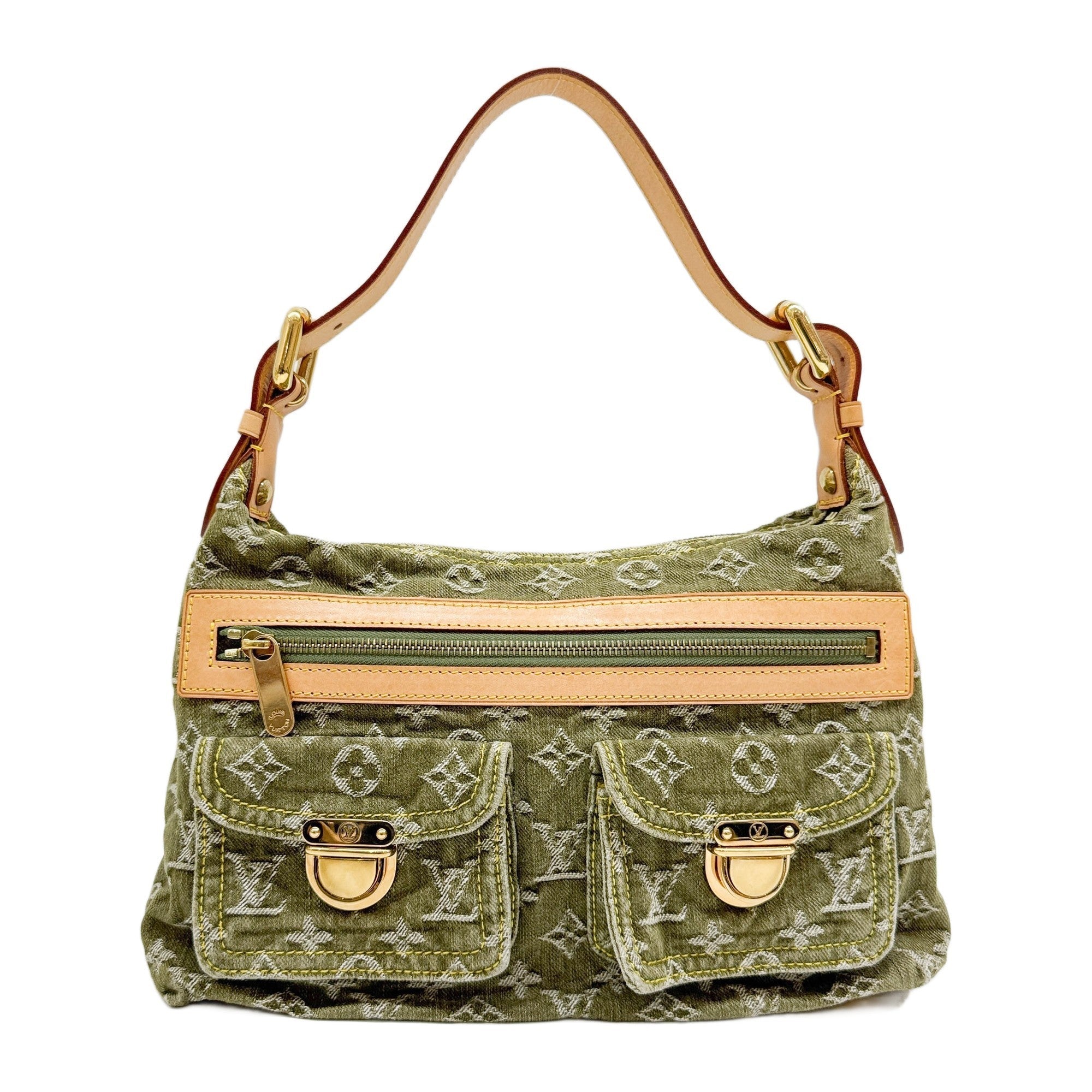 Baggy Green Monogram Canvas Denim Shoulder Bag