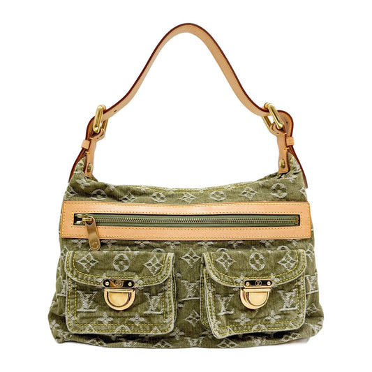 Baggy Green Monogram Canvas Denim Shoulder Bag
