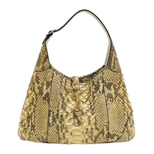 Jackie Yellow Gold Python Shoulder Bag