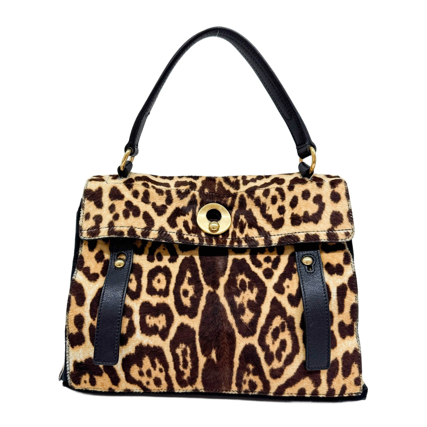 Brown Cheetah Pony Hair Shoulder Bag