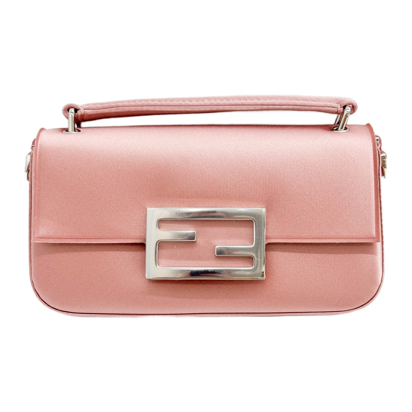 Mini Baguette Pink Satin Two Way Bag