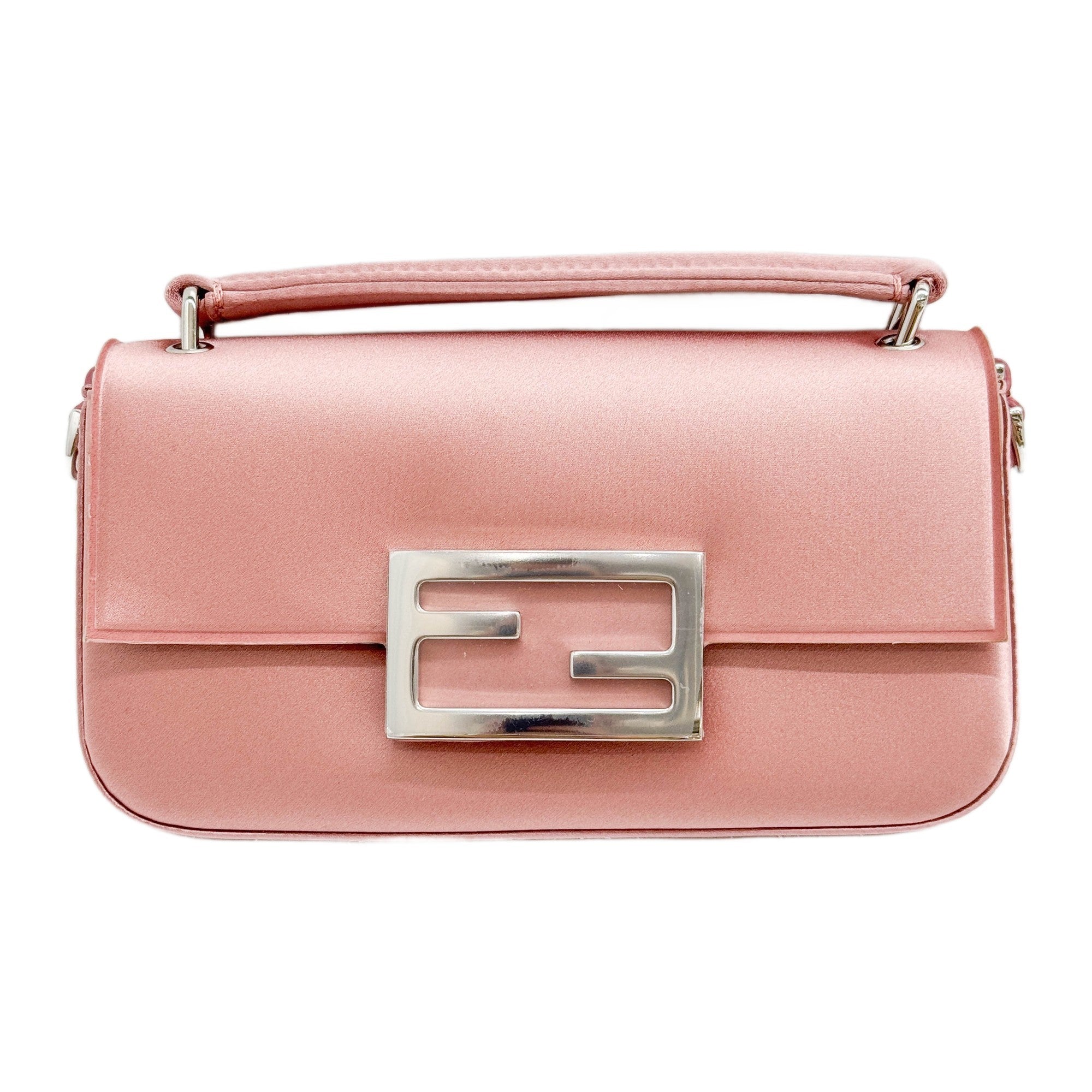Mini Baguette Pink Satin Two Way Bag