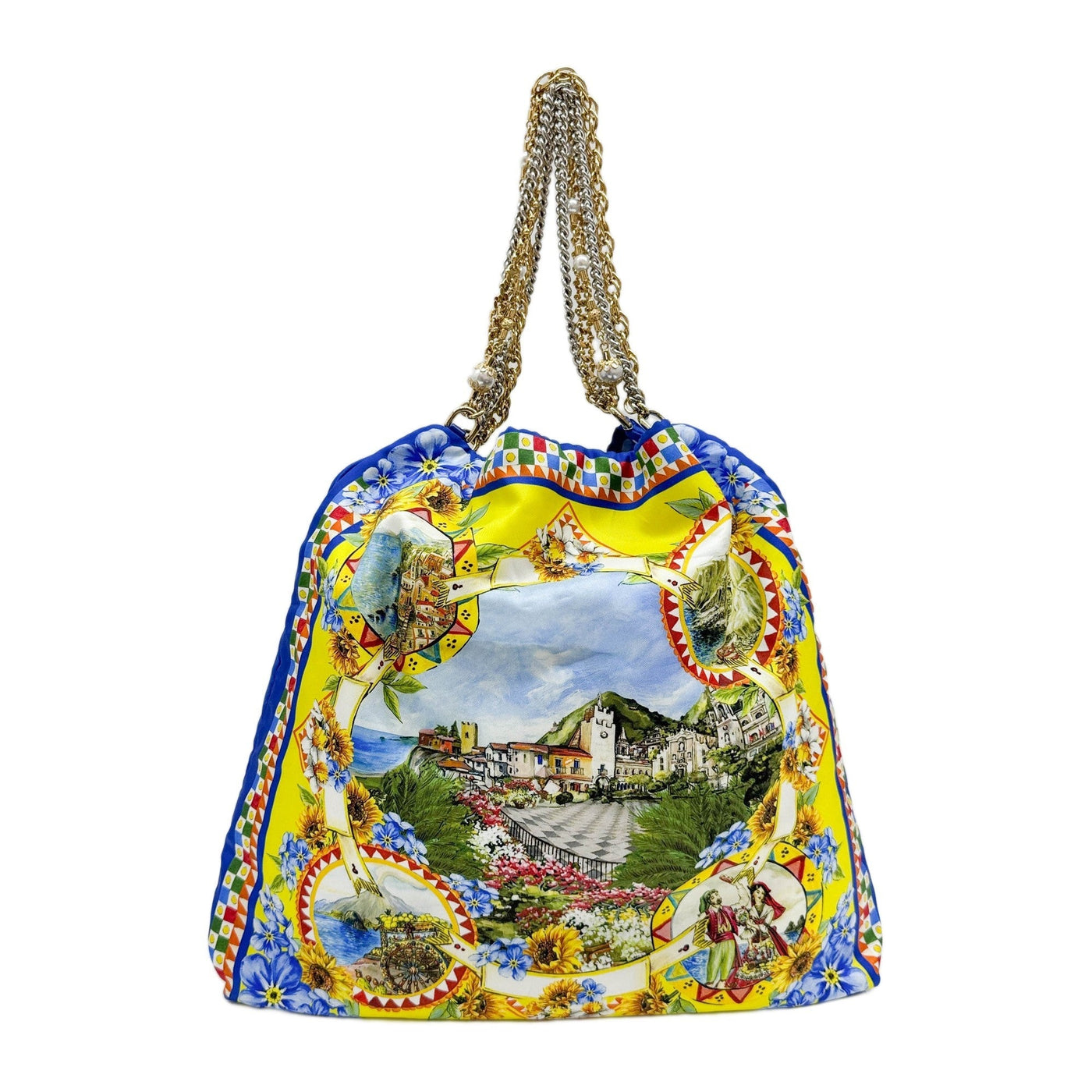 Multicolor Anita Sicilia Printed Silk Shoulder Bag
