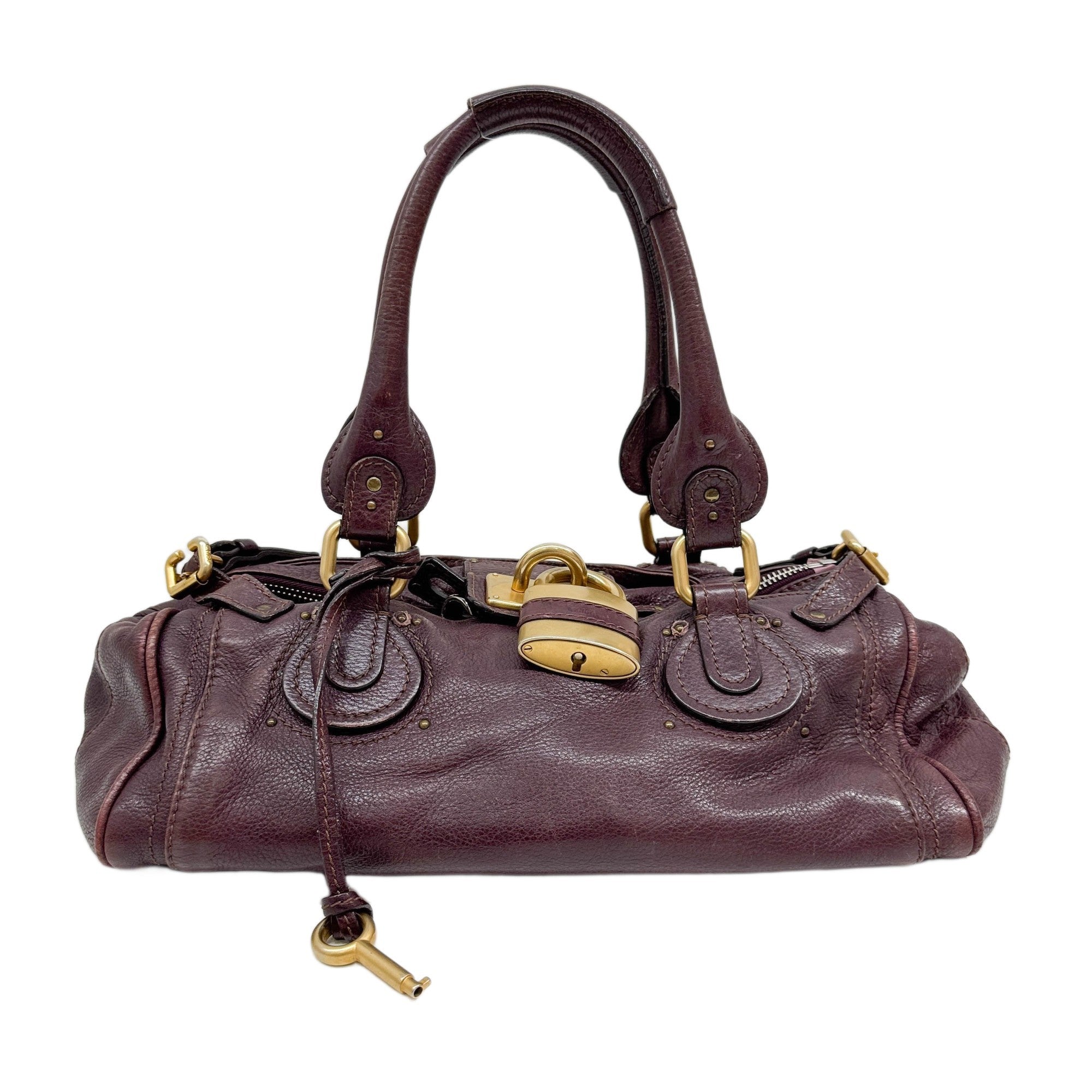 Paddington Plum Purple Leather Shoulder Bag