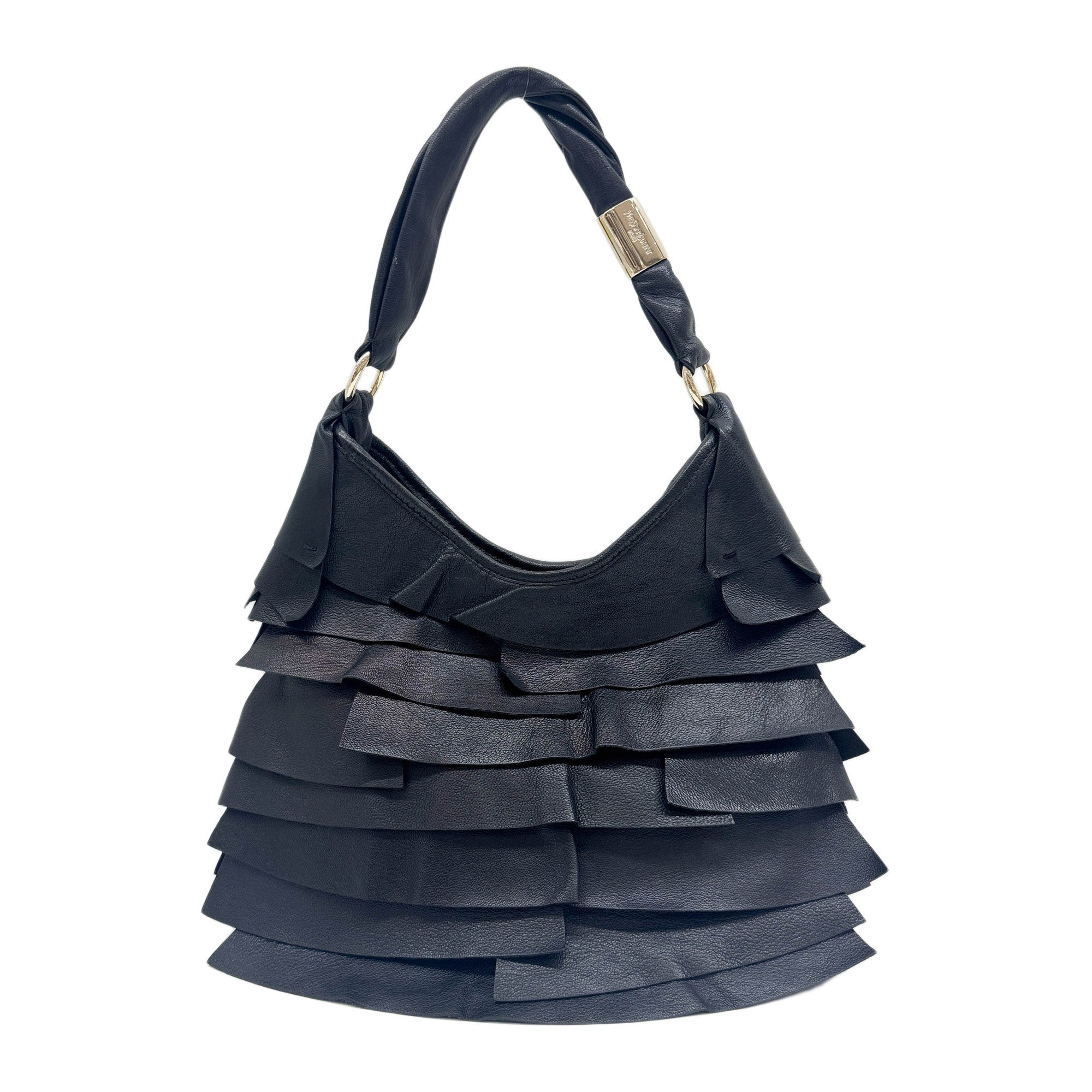 Saint Tropez Black Leather Shoulder Bag