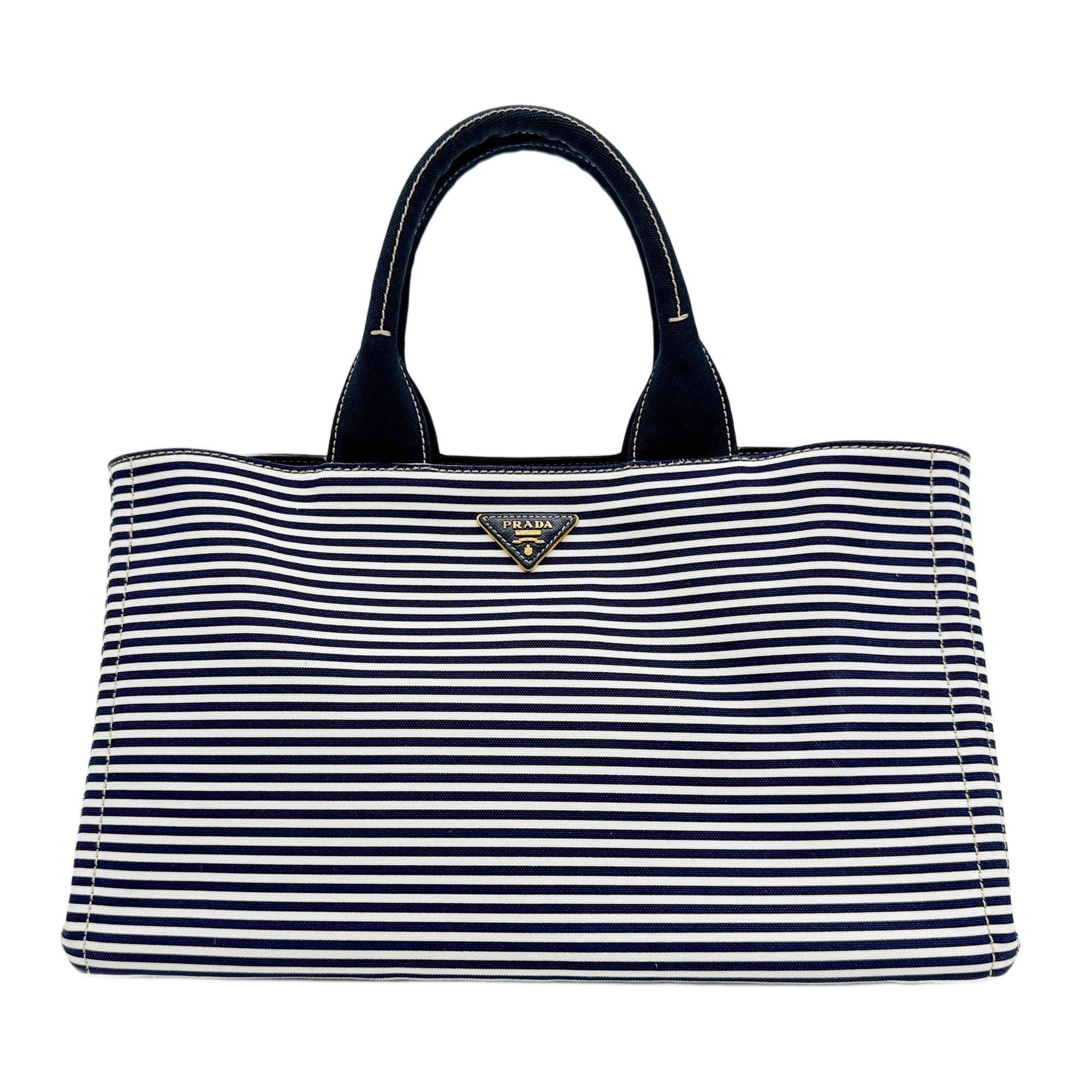 Blue & White Canvas Tote Bag