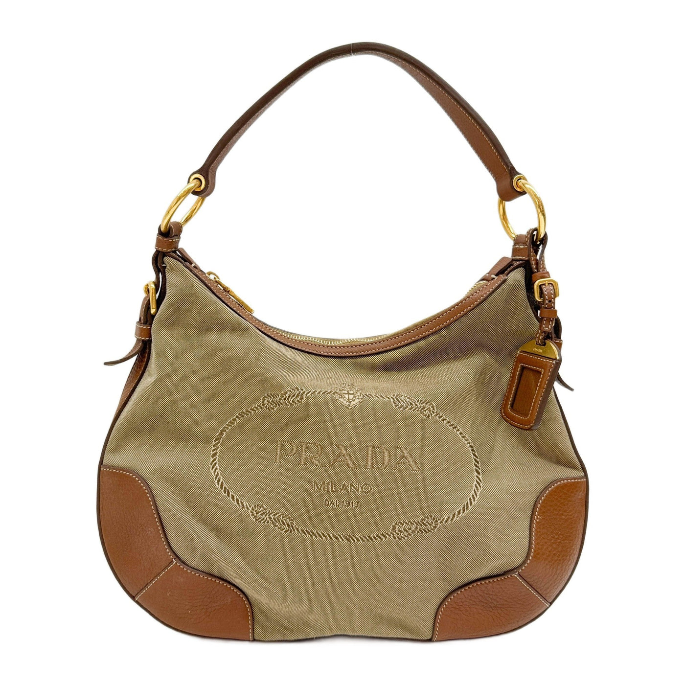 Brown Canvas Shoulder Bag