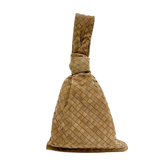 Twist Caramel Brown Suede Handle Bag