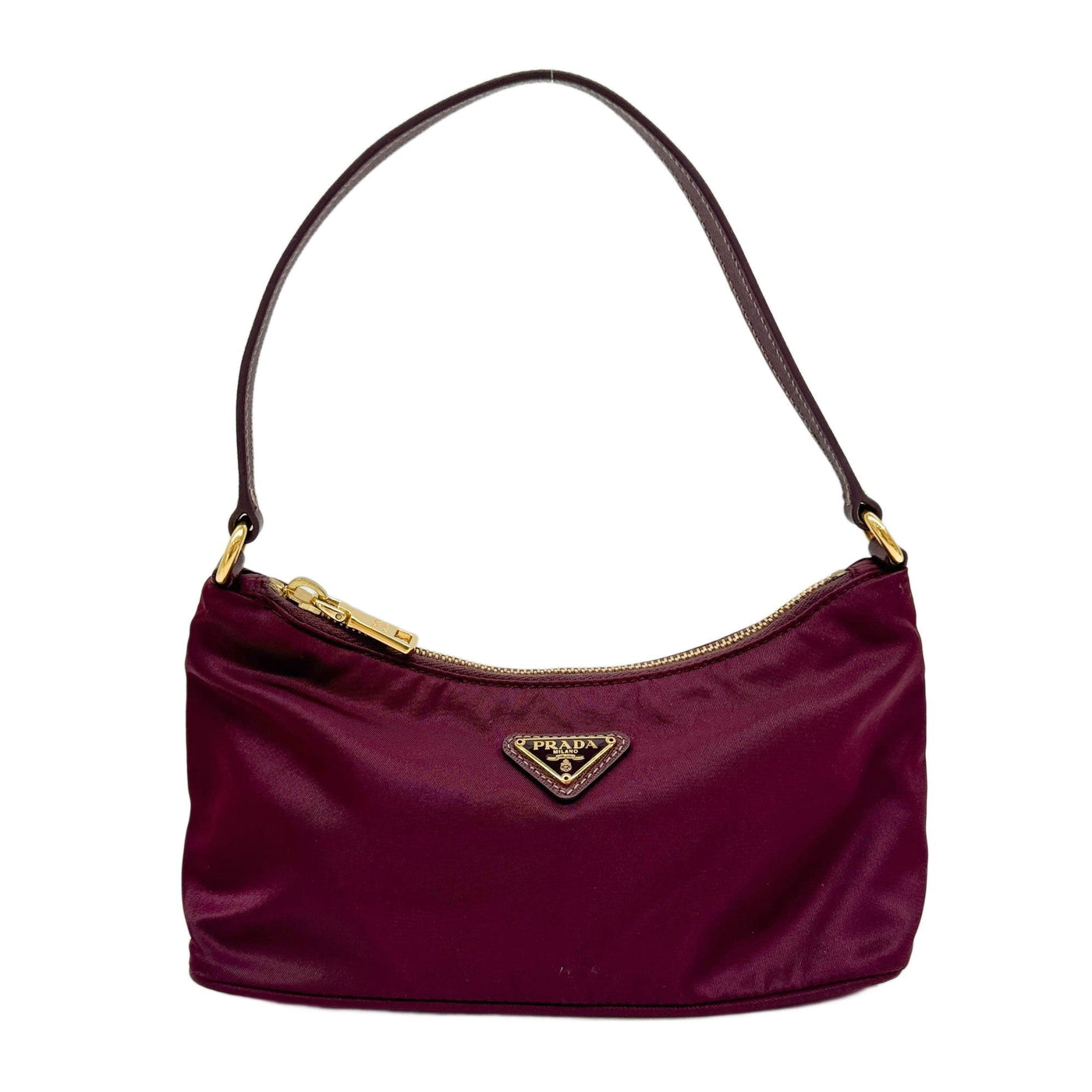 Bordeaux Red Nylon Shoulder Pochette