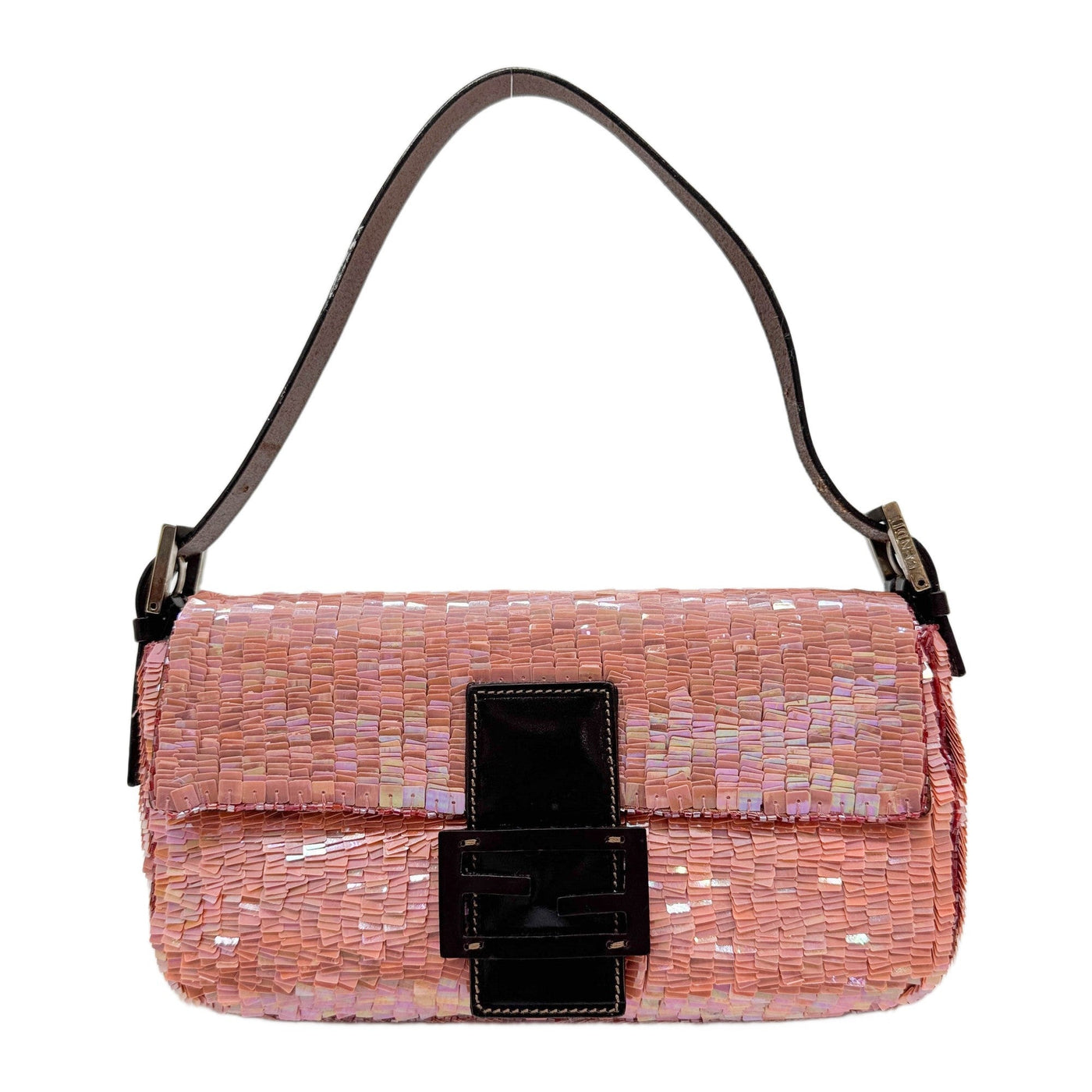 Baguette Rosy Pink Sequin Shoulder Bag