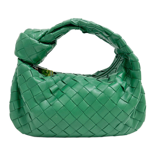 Mini Jodie Dark Green Leather Handle Bag