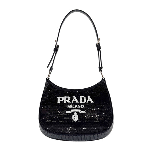Black Sequin Shoulder Bag
