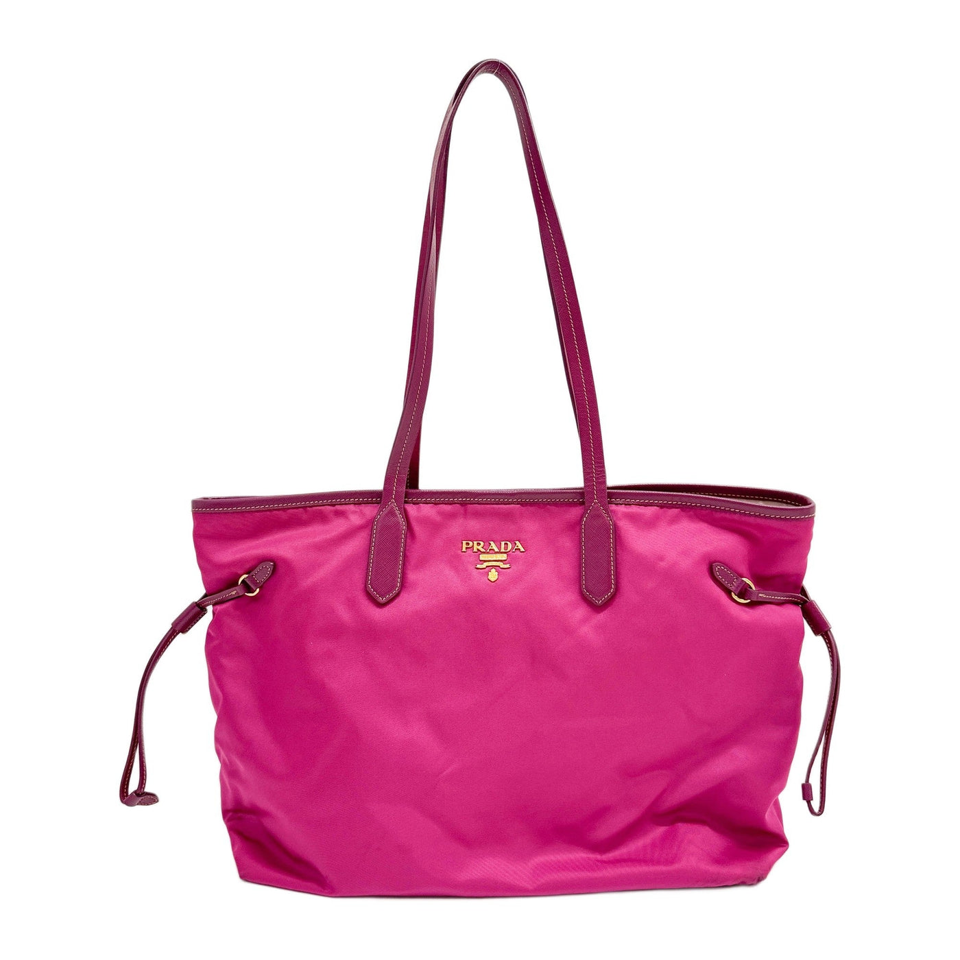 Tessuto Magenta Pink Nylon Shoulder Tote Bag