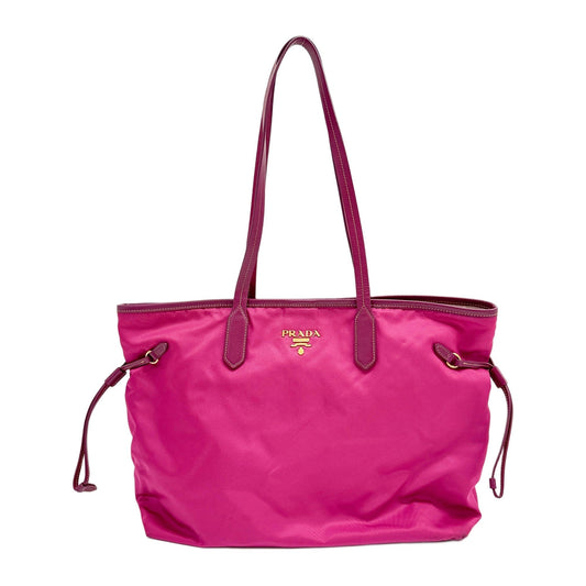 Tessuto Magenta Pink Nylon Shoulder Tote Bag