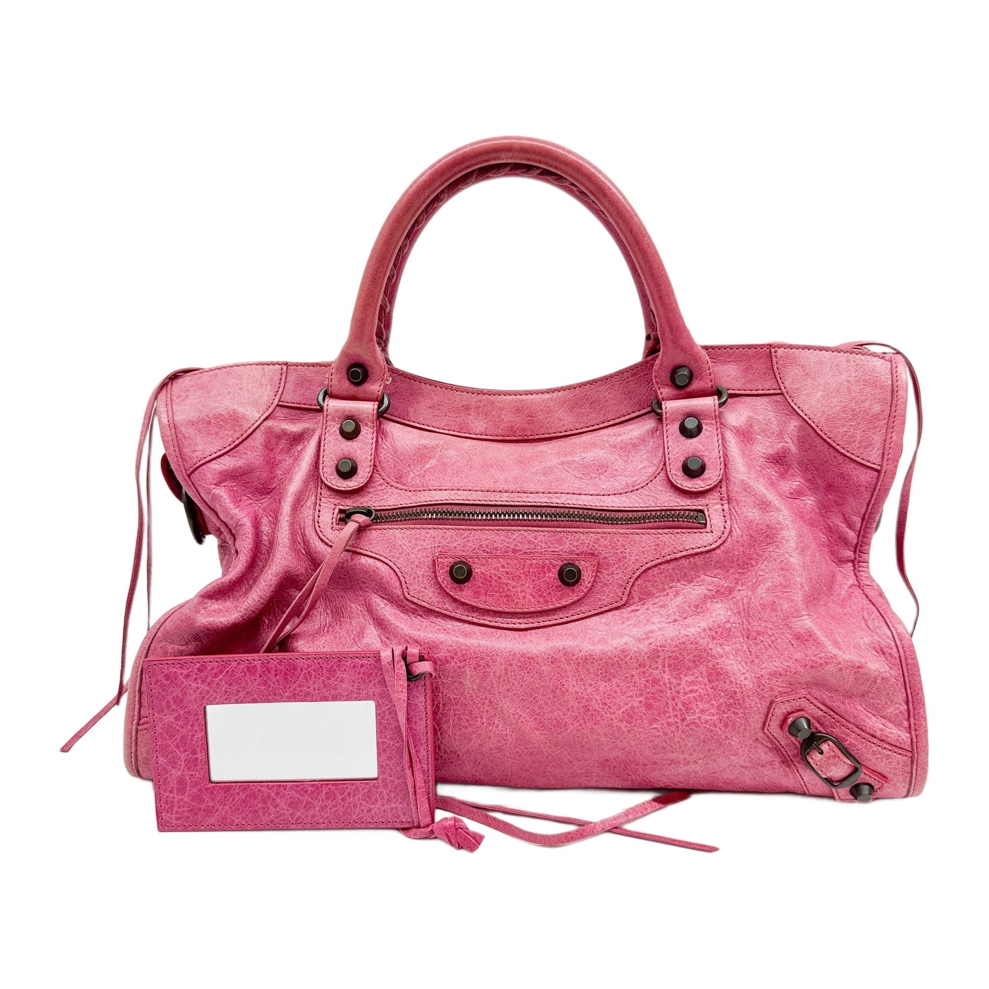 The City Pink Leather Two Way Bag
