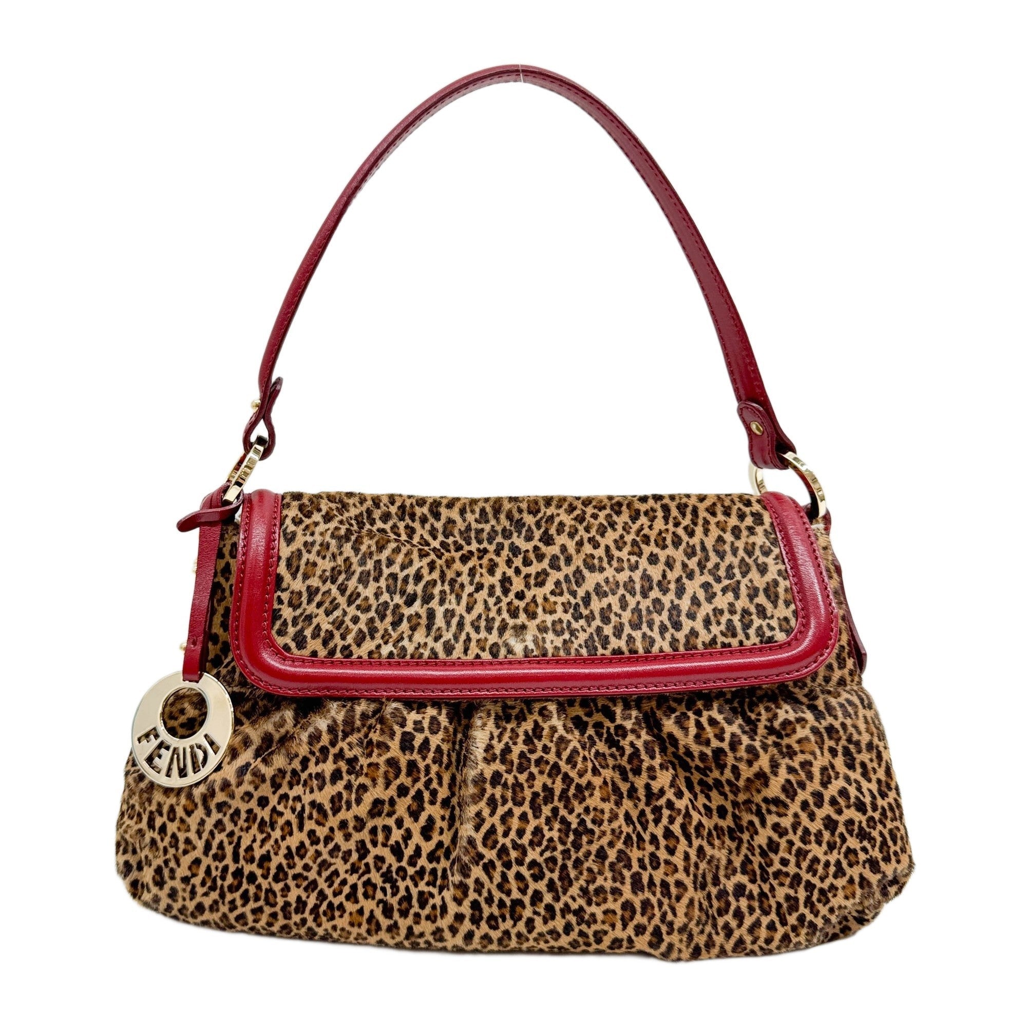 Chef Brown Cheetah Print Pony Hair Shoulder Bag