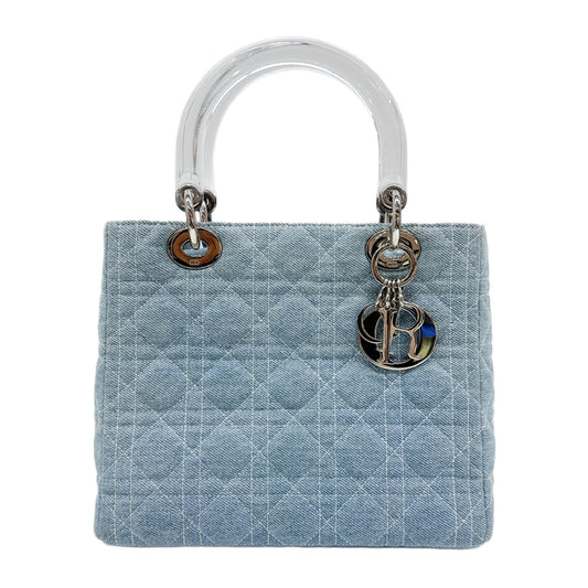 Lady Dior Cannage Light Blue Denim Two Way Bag